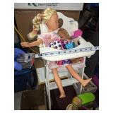 Collectible Doll, Highchair and Misc