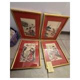 4 Framed Artworks