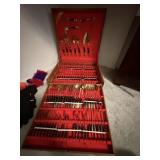 Vtg Mid Century Bronzeware Flatware set from
