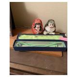 Japanese Hime Daruma Dolls and misc