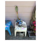 3 Side Tables and Garden Art