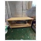 Wood Bench with Drop Tray
