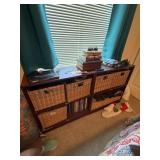Wood Shelf with Baskets