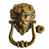 Antique Solid Brass Lion Door Knocker
