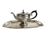 Vintage ART DECO Teapot and Silver Plate Tray