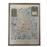 Vintage Framed Historical Map of England & Wales