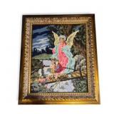 Vintage Needlepoint Tapestry 'Guardian Angel'
