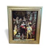 Large Vintage Needlepoint Tapestry 'The Nightwatch