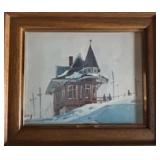 Vintage Print in Wood Frame