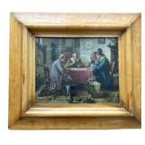 LARGE FRAMED PICTURE IN VINTAGE WOOD FRAME