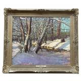 VINTAGE ART ON BOARD 'AFTERNOON IN FEB by FRANZ JO