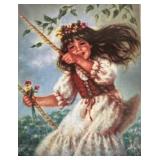 'GIRL ON SWING'' by PENNI ANNE CROSS ON PORCELAIN