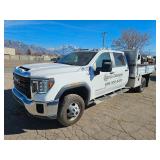 2021 GMC Crew Cab Flatbed Truck, 9' Aluminum Flatbed w/Side Rails, Duramax Diesel, 4x4, Model # 3500 2021 GMC Crew Cab Flatbed Truck, 9' Aluminum Flatbed w/Side Rails, Duramax Diesel, 4x4, Model # 3500