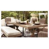 Beachcroft Outdoor Dining Table Set. Retail $3800