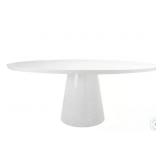 Jefferson White Lacquer Oval  Table Base Only