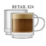 Haven Stackable Double Wall Glass Mugs #3.8