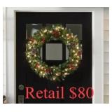 National tree  24"  Frosted Berry Wreath #6.25