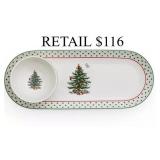 Spode Christmas Tree Polka Dot Chip & Dip #6.8