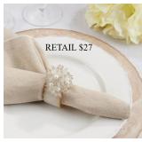 Beaded Flower Resin Napkin Ring #3.7