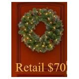 National tree company 24" Wreath + Clear Lights#5