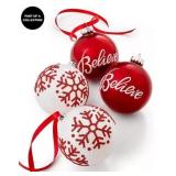 Holiday Lane Ball Ornaments, Set of 4
