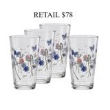 Fiesta Breezy Floral Tapered Cooler Glass 4Pc #3.8