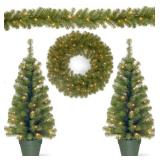 Evergreen Pre-Lit Holiday Decor Assortment 4pcs#24