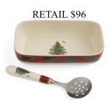 Spode Rectangle Server with Slotted Spoon #5