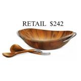 Nambï¿½ Braid 20" 30Pc Wood Salad Bowl #36.7