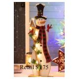 Glitzhome Wooden Christmas Snowman Porch Sign#6.78