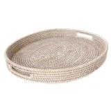 Artifacts Rattan Oval Tray with Cutout Handles