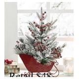 Glitzhome  Frosted Floral Centerpiece Swag#4.81