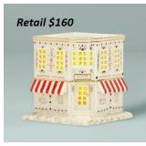 Lenox  Mistletoe Park Lit Coffee Shop Figurine#9.5