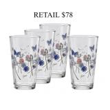 Fiesta Breezy Floral Tapered Cooler Glass 4Pc #3.8