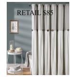 Lush Dï¿½cor Linen Button Shower Curtain,72 x 72#9.5