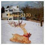 National Tree Splendor Champagne Lying Deer