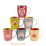 Francesca 14 oz. Porcelain Mugs 6pcs