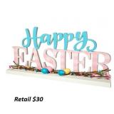 Glitzhome Wooden Happy Easter Tabletop Decor