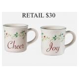 Pfaltzgraff Winterberry Sentiments Mugs, 12-Ounce
