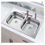Glacier Bay 33" SS Kitchen Sink + Faucet R$188