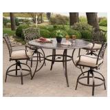 Hanover 5pcs Round Outdoor High Dining Set