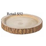 Vintiquewise Wood Tree Bark Indented  Tray #6