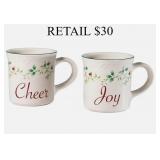Pfaltzgraff Winterberry Sentiments Mugs, 12-Ounce