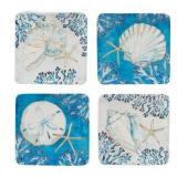 Playa Shells 6" Multicolored Plates (Set of 4)