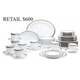 Noritake Austin Platinum 50Pc Dinnerware Set #53.1