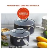 GreenPan 1.66QT and 3.3QT Saucepan + lids W38
