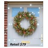 National tree 24"Wreath with LED Lights #7.40