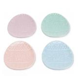 Tabletops Gallery Iridescent Figural Egg Plate 4Pc