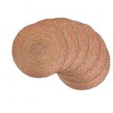 Variegated Round Braided Placemat,Set of 6#2