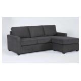 Mathers Slate Grey Fabric 91" Sofa+ reversible